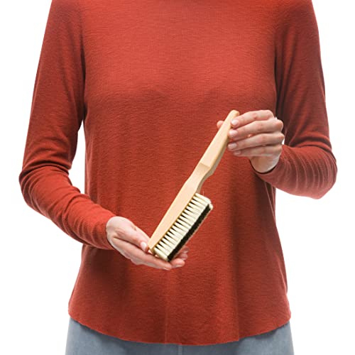 REDECKER Natural Pig Bristle Cashmere Brush with Oiled Beechwood Handle, 10-Inches Long, Two Layers of Bristles for Gentle and Thorough Cleaning, Made in Germany - Pig Bristle Brush