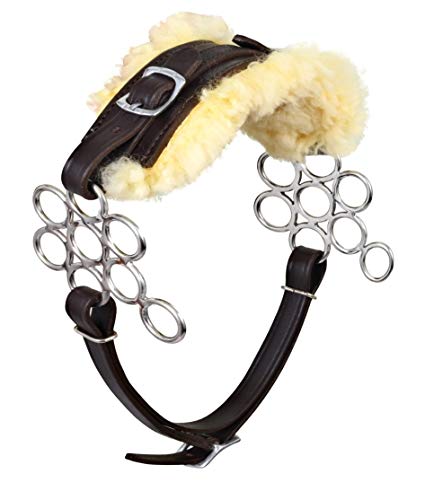 Brown Hackamore Bitless Horse Bit English Western Adjustable Flower Padded Fur Original Leather Bridle Equestrian Tack