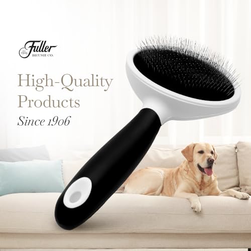 Fuller Brush Slicker Pet Brush - Angled Fine Steel Wires - Ergonomically Designed Rubberized Handle For Comfort & Control - Remove Shedding & Matted Hair - Tool For Grooming Dogs & Cat - size: Slicker