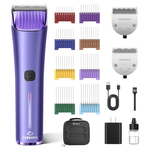 Professional Dog Grooming Clipper with 5-in-1 Replacement Blade - color: Purple
