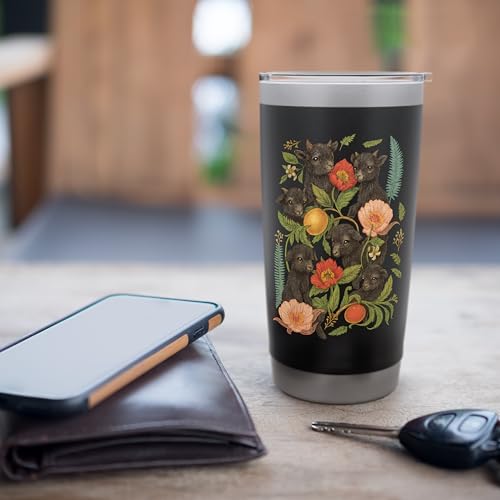 cute baby coat flower Stainless Steel Insulated Tumbler - color: Black