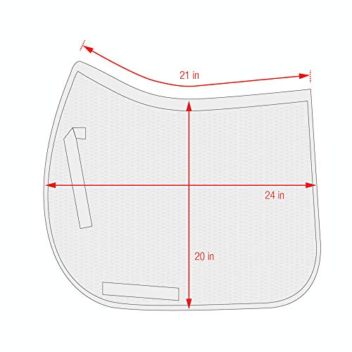 ECP Equine Comfort Products 3D Air Ride Dressage Saddle Pad, Full Size Non-Slip Shock-Absorbing Mesh Pad with Breathable Ventilation, Impact Protection & Thermoregulation for Horse Comfort, White