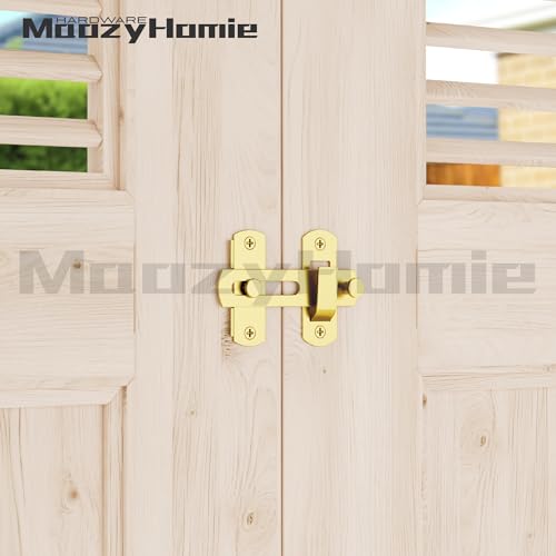 4 Inch Flip Latch Gate Latches, 180 Degree Flip Barn Door Lock Latch, Heavy Duty SUS304 Stainless Steel Flip Sliding Latch, Bolt Buckle Lock for Barn Wood Fence Sliding Doors, Gold, 2 Pack - color: Gold