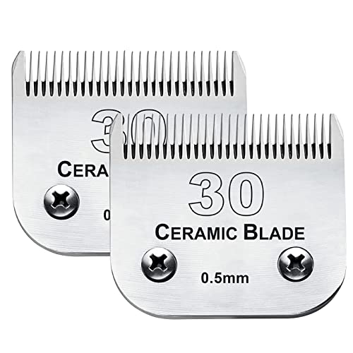 30 Blade Dog Grooming Blades Compatible with Andis/Wahl/Oster Dog Clippers - color: 2pc 30:1/50''(0.5mm)