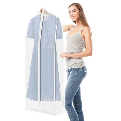 Zilink Garment Bags for Fur Coat Suit Bags for Closet Storage 50 in, White - size: 50"-4pack