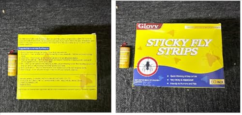 Outdoor Fly Trap Indoor Hanging 60pk, Sticky Fly Strips Tape Paper for Home - size: 60 pack