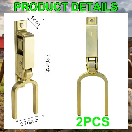 2PCS Fast Locking Gate Latch-Heavy Duty Stainless Steel Spring One-Hand Instant Locking Gate Latch for Farm, Ranch & Backyard