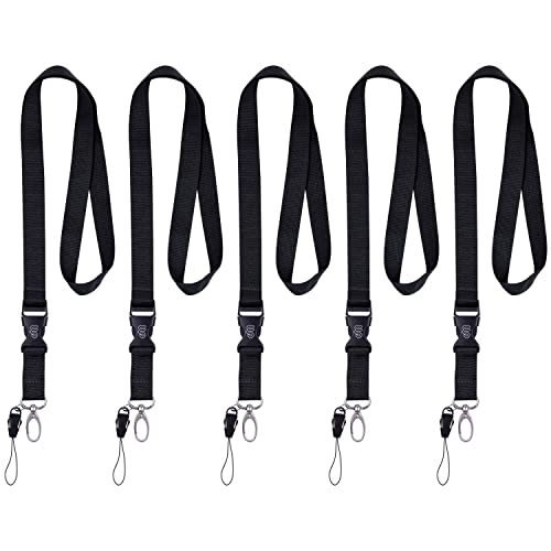 Wisdompro Office Lanyard, 5 Pack 23 inch Neck Strap Lanyards - Black - color: 5pack Black