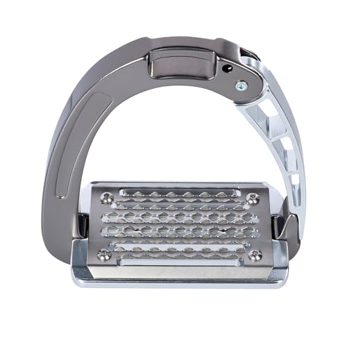 Acavallo Alupro Junior Stirrups, One Size, Black, Set of 2 - color: Titanium Gray