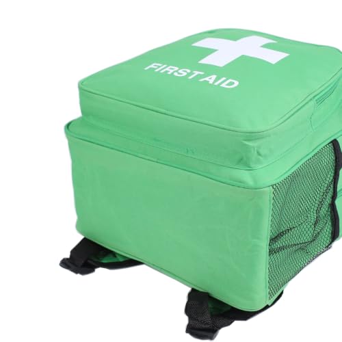 Red Emergency Bag First Aid Backpack Empty Medical First Aid Bag Treatment Trauma Bags for Camping Pet Dog Cat (Green White) - color: Green White