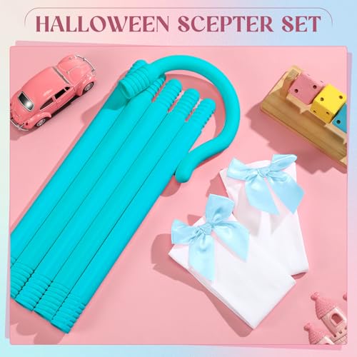 Jiuguva Halloween Costume Accessory Plastic Prop Staff Cane Women's Halloween Shepherd's Crook Costume Set - color: Blue