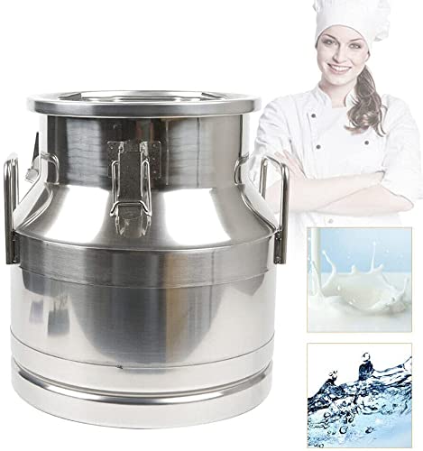 3.16Gallon Stainless Steel Milk Can Ice Bucket Wine Bucket,Water Jug Liquid Storage Pail,Commercial Fermentation Barrel,Canisters for Kitchen - size: 12L