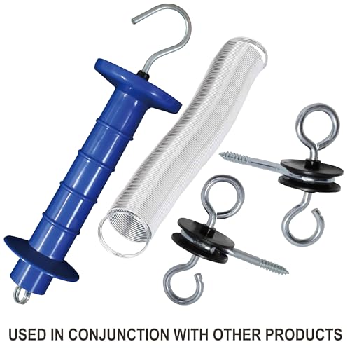 5 Pack Electric Fence Insulated Plastic gate Handle with Internal Spring and Double Ring end, Blue,for Electric Fence Gate Livestock Fence Agricultural Fencing and Pasture - style: PK5,Plastic Gate Handle,Blue