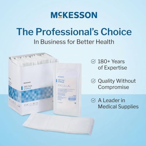 McKesson Sterile Abdominal- ABD Pads 20, Post Op, 5 x 9 in, 20 Pack | Individually Wrapped Wound Dressing, First Aid Pads Surgical-Grade, Nonstick-for Heavy Leakage, Nonwoven Cellulose
