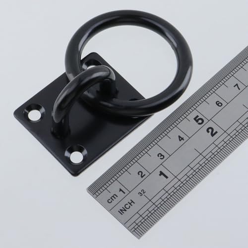 4Pcs 6mm 304 Stainless Steel Square Pad Horse Tie Rings - size: 6mm