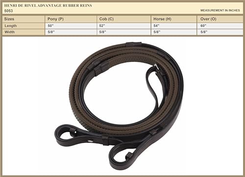 Henri de Rivel Pro Extra Long Flat Laced Reins - color: Black, size: Horse