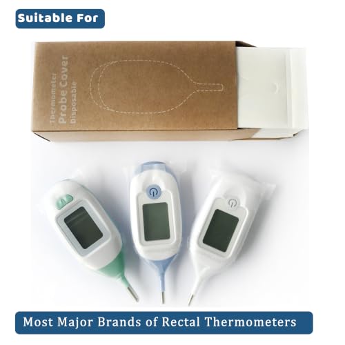 Disposable Cover for Rectal Thermometers - Special for Large Display & Short Probe Baby/Pet Rectal Thermometers (Covers -30 pcs + 1xThermometer)