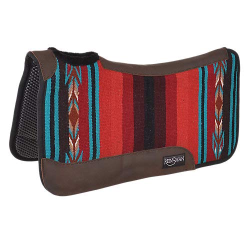 Reinsman APEX Ranahan Tacky Too Soft Breathable Non-Slip Shock-Absorbing Fleece-Lined Moisture-Wicking Contoured Back Protection Horse Riding Saddle Pad - color: Red Serape