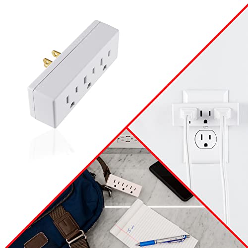 GE Outlet Extender, 3 Pack, 3 Outlet Multi Plug Wall Power Splitter - color: White, size: 3 Pack