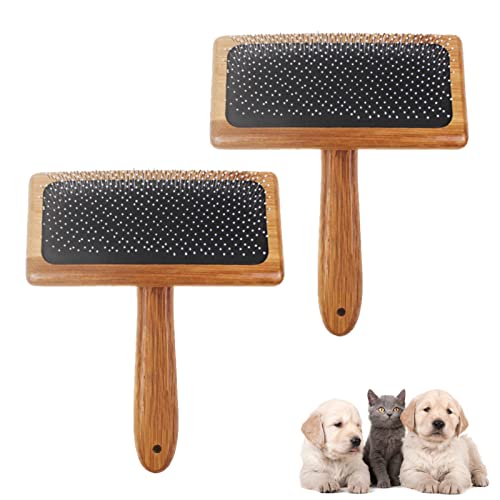 2pcs Wool Carders, Wool Carding Comb, Hand Carders for Wool, Comb Bamboo Air Cushion Fur Rugs, Needle Felting Wool Carders Brush Pillows for Wool Coat Felt Rug Tassel Dog Hair
