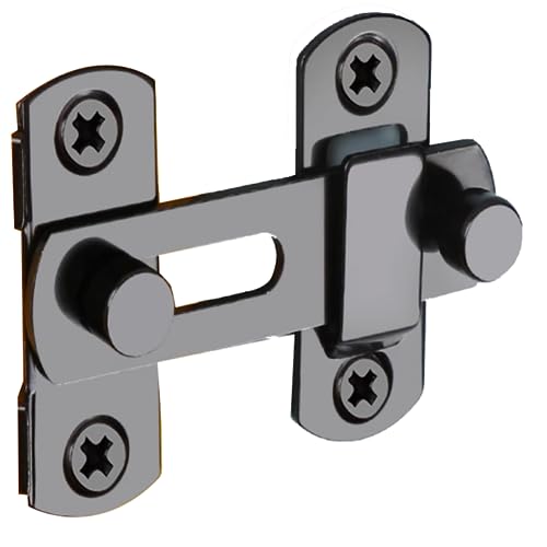 Rainspire Sliding Barn Door Lock, 304 Stainless Steel Gate Latch for Outdoor Fence, Barn Door Latch Door Latches Hardware for Cabinet, Bathroom, Outdoor, Garage, Garden, Closet Door, Black