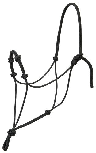 Weaver Leather Silvertip Four Knot Rope Halter, Black, Large