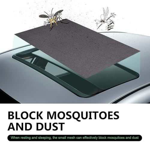 Magnetic Car Sunroof Sun Shade, Auto Sunroof Cover, Breathable Mesh Window Screen Covers for Camping, UV Protection Screen for Moonroof and Side Window, Car Camping Accessories
