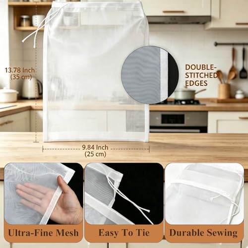 Reusable Ultra Fine Mesh Strainer Bag, 2Pcs Multi-Use