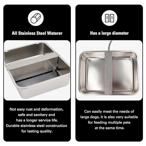 4 Gal Automatic Dog Water Bowl, Stainless Steel Auto Fill Livestock Waterer