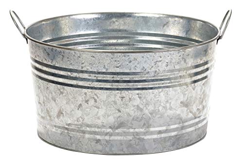 Little Giant® Galvanized Round Tub | Large Metal Bucket | Classic Utility Metal Bucket with Handle | Feeding, Watering & Washing Bucket | 15 Gallons - size: 15 Gallons