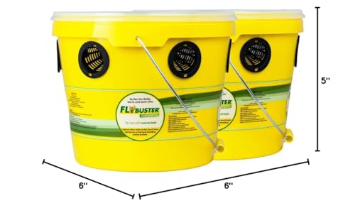 Flybuster Fly Trap | Outdoor Device for Catching Flies | 10-Liter Commercial Size (2-Pack) | Comes with Two Flytraps and 4 Bait Packets | 2,000,000 Fly Capacity | Non-Toxic | Child & Pet Safe - size: Commercial (2-Pack)