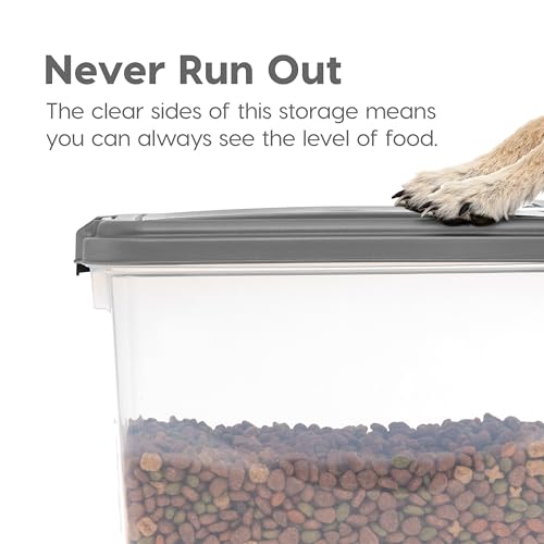 IRIS USA Dog Food Storage Container, Up to 30+11 lbs, Dark Gray - color: Dark Gray
