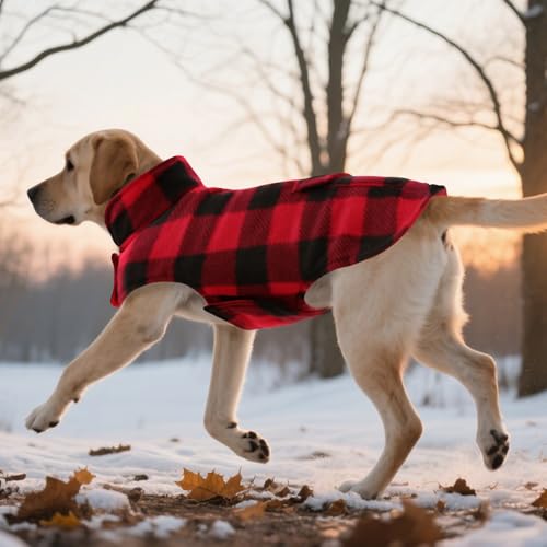 ASENKU Reversible Dog Winter Coat, Dog Jacket for Small Medium Large Dogs - color: Red, size: X-Small