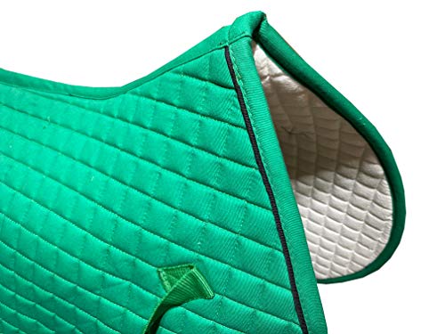 Colorful Selection of All-Purpose English Saddle Pads for Horses (Kelly Green w/Black Trim)