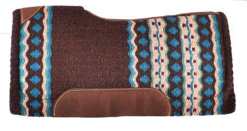 Showman 34" x 36" Brown & Turquoise Memory Felt Bottom Saddle Pad