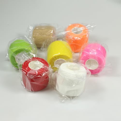 Self Adhesive Bandage Wrap Elastic Athletic Tape 12PCS 2 in X 14.7 ft White | Elastic Cohesive Bandage Pet Vet Wraps Breathable Athletic Tape Non Woven Cohesive Bandage for Knee Wrist Ankl and Grip Cover - color: White 12pcs