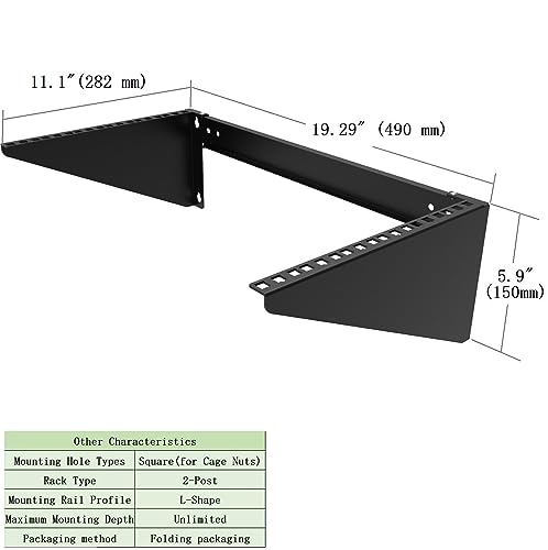 6U Vertical Wall Mount Rack-Heavy Duty 125 Capacity | Small Server Rack Mounting for 19 inches IT, AV, Studio, Network Equipment (6U150)