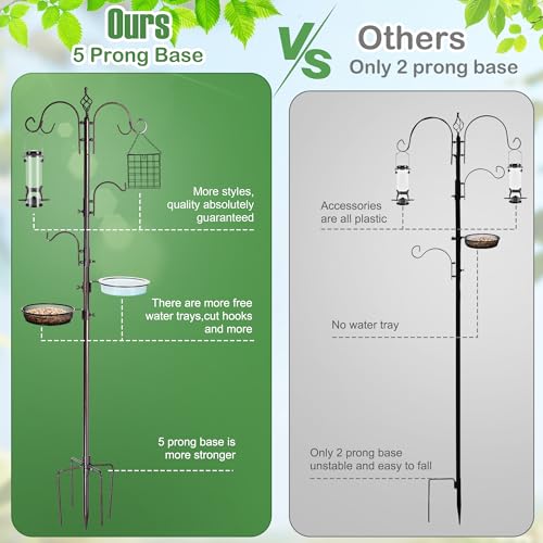 YINGYM Bird Feeding Station Kit, 87 Inch Bird Feeder Pole for Outside - size: 87 Inches without Squirrel Baffle