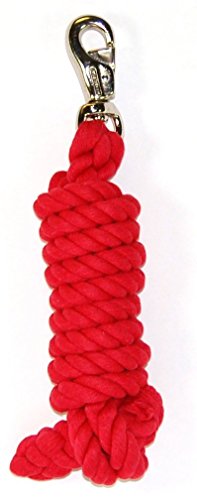 Hamilton 3/4" x 10' Cotton Horse Lead Rope with Bull Snap, Red - color: Red, size: 3/4" x 10'