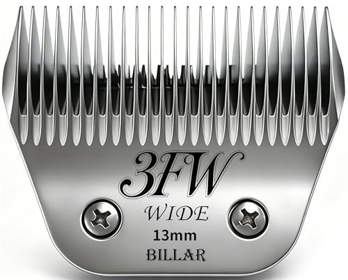 BILLAR® 3FW Dog Grooming Wide Blade,Detachable Pet Dog Grooming Blades,Compatible with Andis,Oster A5,Wahl km10 Clippers.Cutting Length 13mm (1/2") - size: 3FW