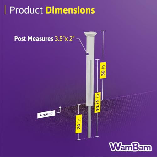 WamBam Newport 3ft White Vinyl Finishing Post - color: Newport Finishing Post