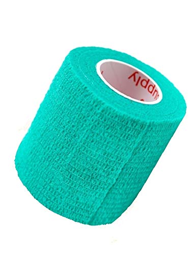 2 Inch Self Adhesive Bandage Wrap & Athletic Tape - 6Pk, Teal - color: Teal, size: 6 Rolls