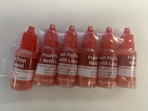 12 Pack Natural Fruit Fly Trap Refill Liquid, Wasp Bee Trap Refill Liquids, Effective Mosquito Gnat Fly Refill Liquid for Indoor Outdoor Tabletop Kitchen Plant, Safe Near Food & Kids, 0.68oz/ Bottle
