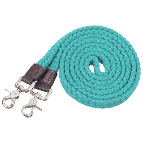 Tough 1 Flat Cotton Roping Reins 7ft - color: Turquoise