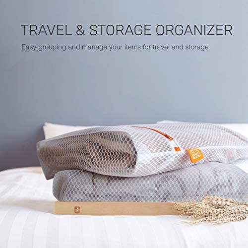 Mesh Laundry Bags for Delicates – 2 XLarge Durable Net with Anti Rust Zipper, Hanging Loop-Garment Safe Wash Bags and Organizer for Washing Machine, Lingerie, Jacket, Bra, Shoes, Sweater, Travel. - size: X-Large