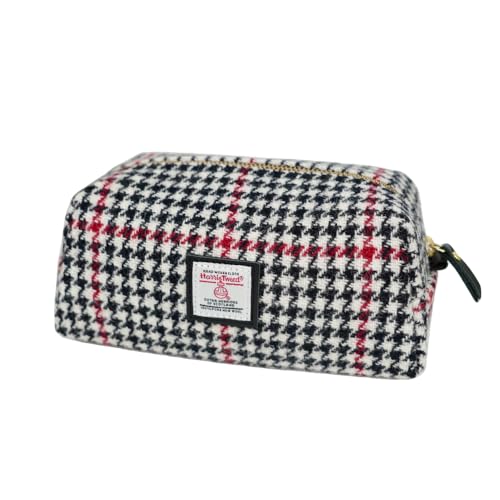 TAILORMAP Harris Tweed Wool Cosmetic Bag, Large Capacity Scottish Tartan Handmade Makeup Organizer, Stain-Resistant Travel Toiletry Pouch for Women (No.3516) - color: No.3516