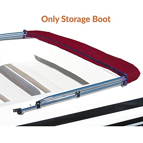 SavvyCraft Boat Bimini Top Cover Storage Boot, Burgundy 54"-60" W | Stern Light Cutout, UV & Fade Resistant, Waterproof, All-Weather Protection, Round & Square Frame Fit, Zipper Closure - color: Burgundy, size: 54"-60" W