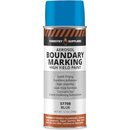 Forestry Suppliers Boundary Marking Paint – 12 oz Aerosol Spray for Property Lines, Surveying, and Land Management (Blue) - color: Blue