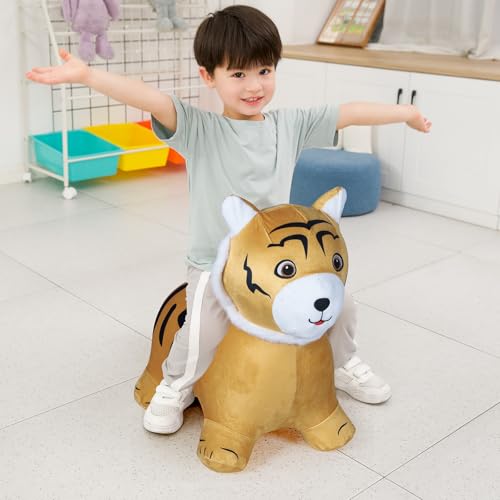INPANY Bouncy Horse, Tiger Hopper Toys with Ultra Thick Plush, Kid Gift Toy - color: Orange Tiger