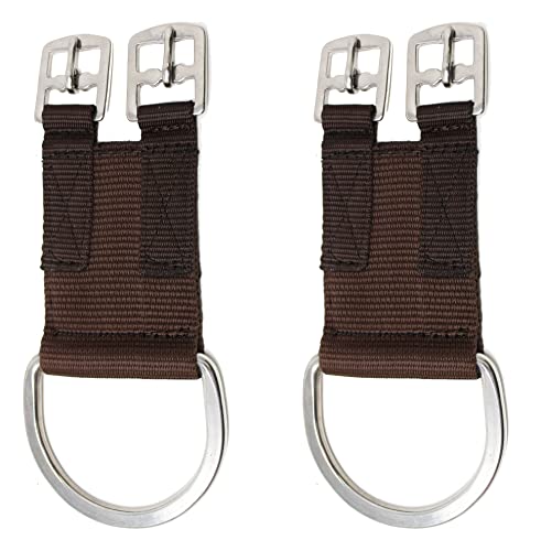 Horse Set of 2 Nylon Western English 1" Dual Buckle Girth Converter 403GC01 - color: Brown